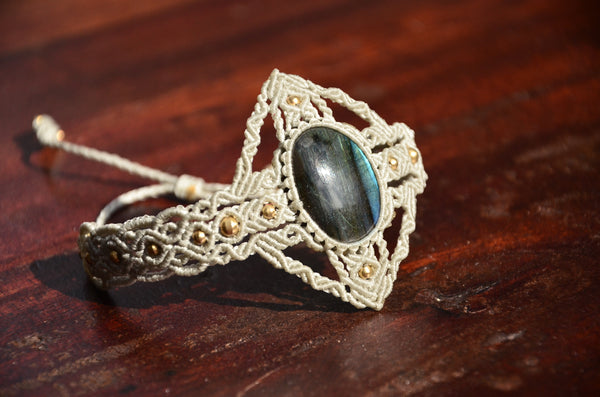 labradorite bracelet, Macrame Jewelry,