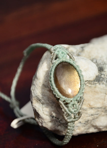 Sunstone Macrame bracelet , stone jewellery