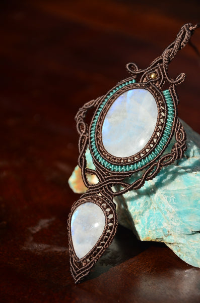 Moonstone Macrame Jewelry necklace