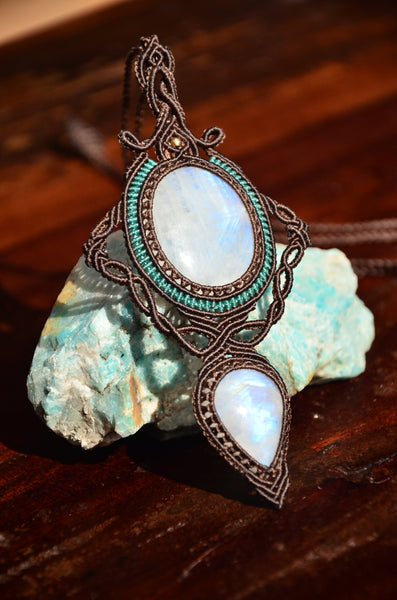 Moonstone Macrame Jewelry necklace