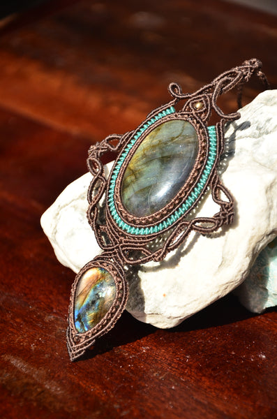 Labradorite Macrame Jewelry Necklace