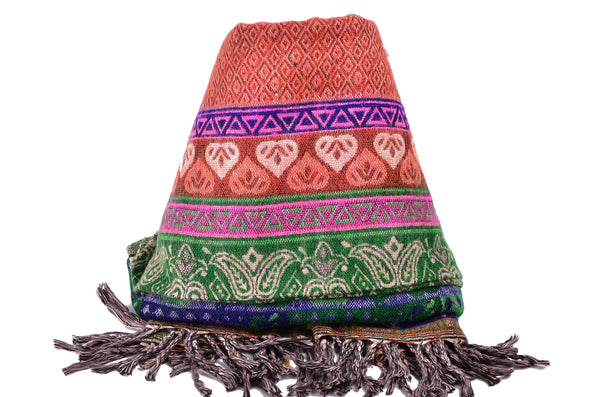 Ethnic Yak Handmade Shawl, Boho Scarf，   織途  ， Om Ethnic Handicraft , macrame