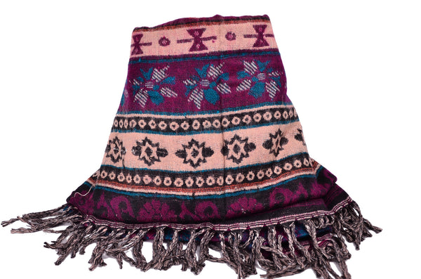 Ethnic Yak Handmade Shawl, Boho Scarf，   織途  ， Om Ethnic Handicraft , macrame