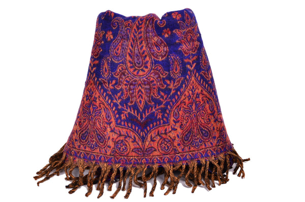 Handmade Yak Paisley Winter Woman Shawl/Scarf，   織途  ， Om Ethnic Handicraft , macrame