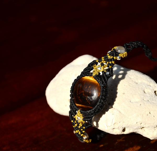 Tiger Eye Macrame Bracelet