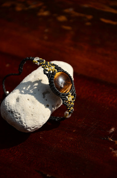 Tiger Eye Macrame Bracelet