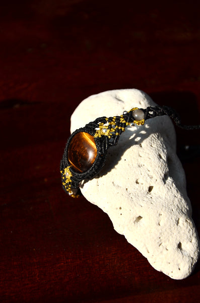 Tiger Eye Macrame Bracelet