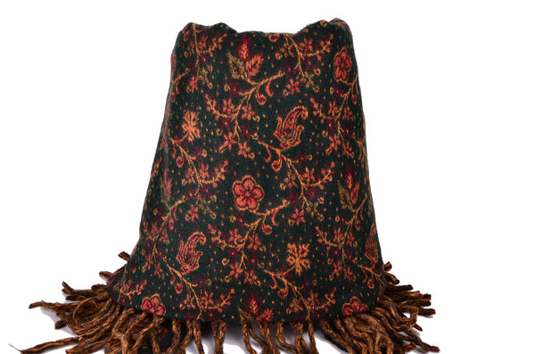 Handmade Yak Paisley Floral Scarf，   織途  ， Om Ethnic Handicraft , macrame