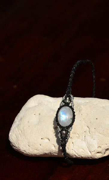 Moon stone bracelet, Macrame Jewelry,