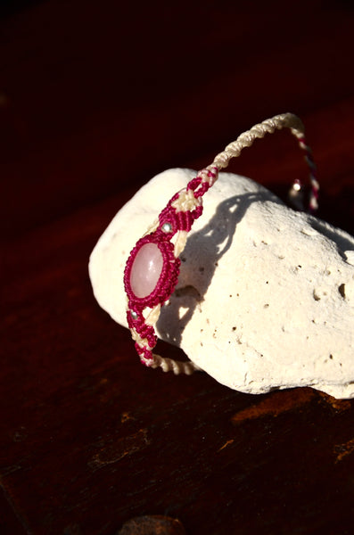 Rose Quartz Macrame Bracelet