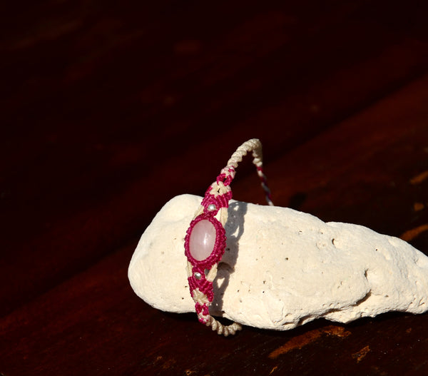 Rose Quartz Macrame Bracelet