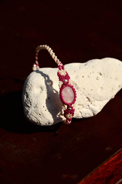 Rose Quartz Macrame Bracelet