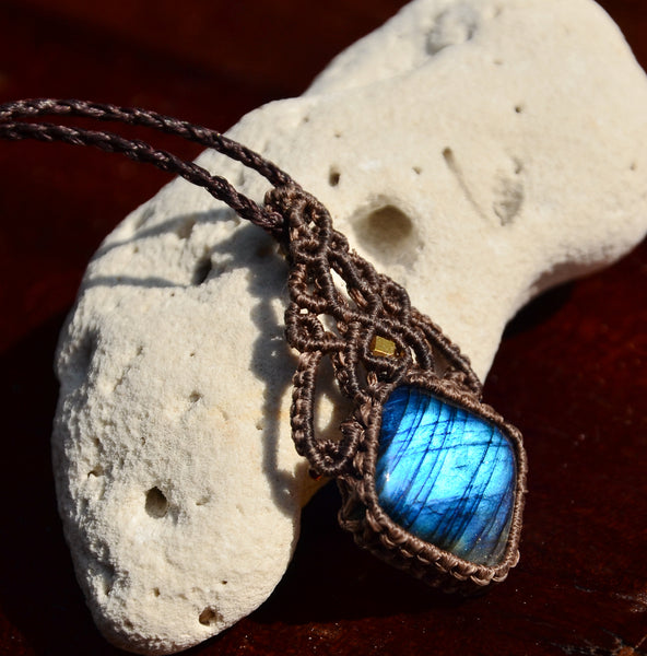 Labradorite Macrame Jewelry, necklace