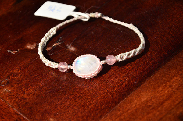 Moon stone bracelet, Macrame Jewelry,