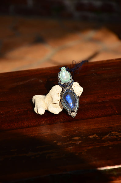 Moonstone, Labradorite  Macrame Jewelry, necklace