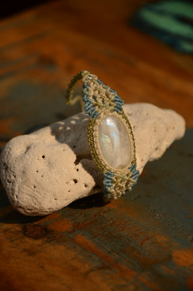 Moon stone bracelet, Macrame Jewelry,