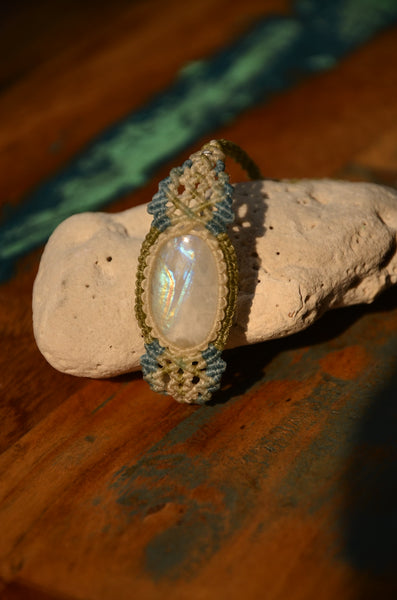 Moon stone bracelet, Macrame Jewelry,