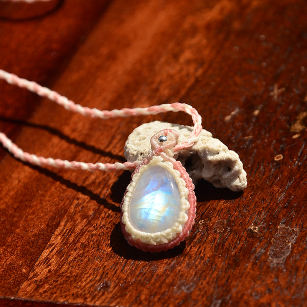 Moonstone Macrame Jewelry necklace