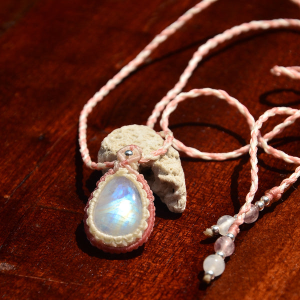 Moonstone Macrame Jewelry necklace