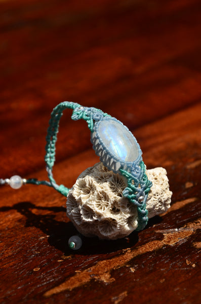 Moon stone bracelet, Macrame Jewelry,