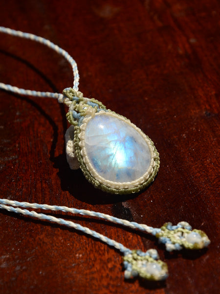 Moonstone Macrame Jewelry necklace