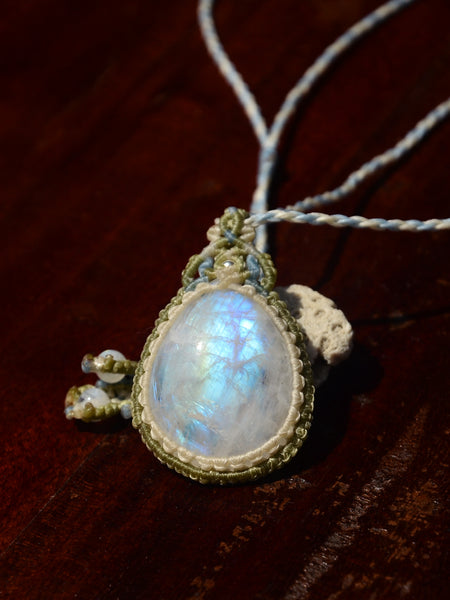 Moonstone Macrame Jewelry necklace