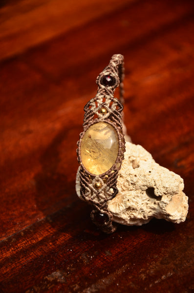 Citrine Necklace，Macrame bracelet