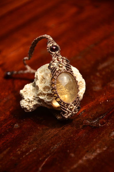 Citrine Necklace，Macrame bracelet