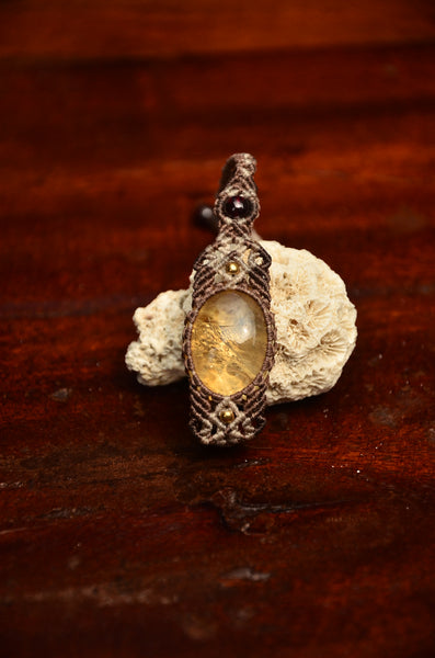 Citrine Necklace，Macrame bracelet