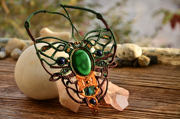 Malachite Macrame Jewelry，   織途  ， Om Ethnic Handicraft , macrame