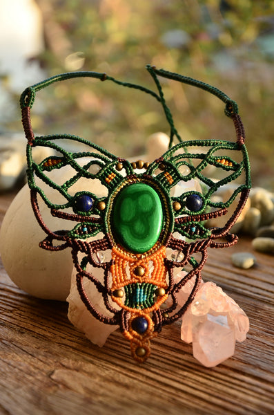 Malachite Macrame Jewelry，   織途  ， Om Ethnic Handicraft , macrame