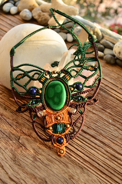 Malachite Macrame Jewelry，   織途  ， Om Ethnic Handicraft , macrame