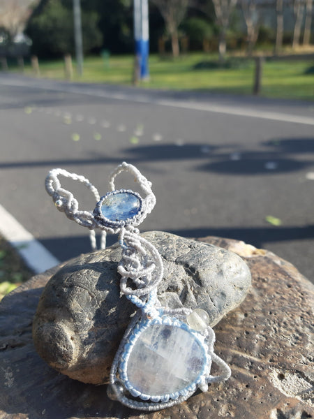 Moonstone kyanite  necklace