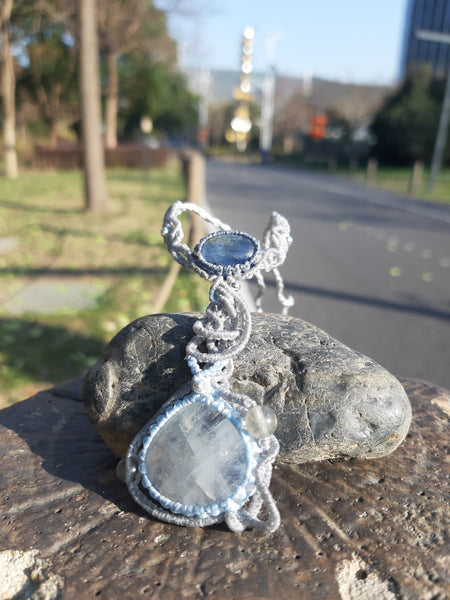 Moonstone kyanite  necklace